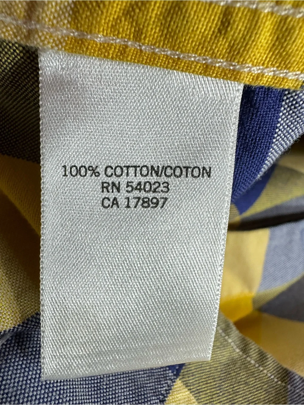 Men’s Banana Republic Yellow & Blue Checked Button-Down Shirt L